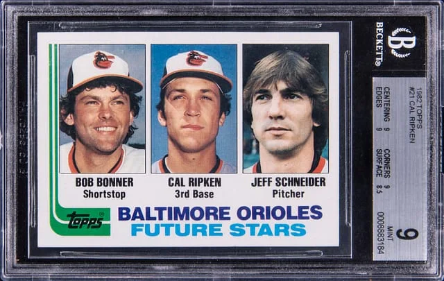 1982 Topps Cal Ripken, Bob Boner, Jeff Schneider #U-21 card image