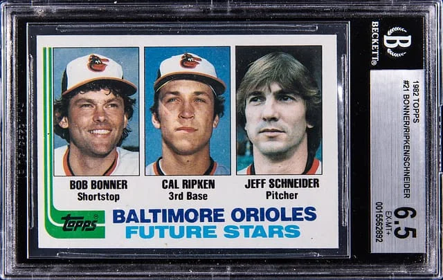 1982 Topps Cal Ripken/Bob Bonner/Jeff Schneider #21 card image