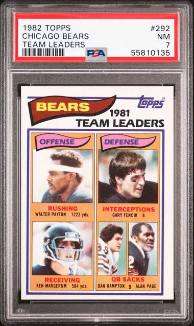 1982 Topps Chicago Bears Team Leaders #292 card image