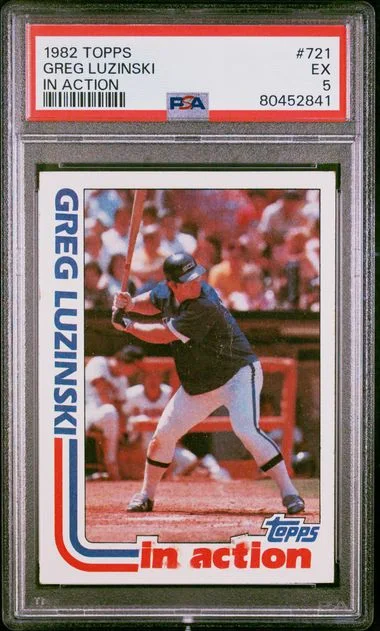 1982 Topps Greg Luzinski In Action #721 card image