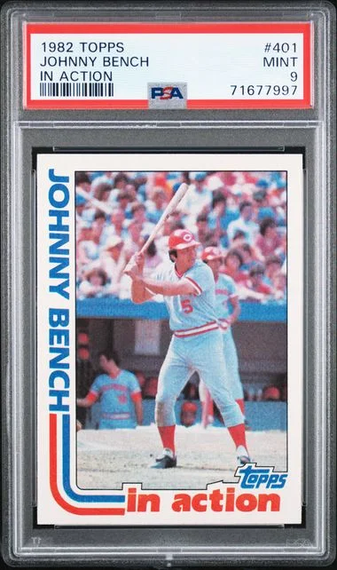 1982 Topps Johnny Bench In Action #401 card image