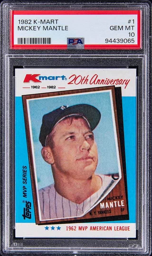 1982 Topps Mickey Mantle MVP Series K-Mart 20 Anniversary #1 card image