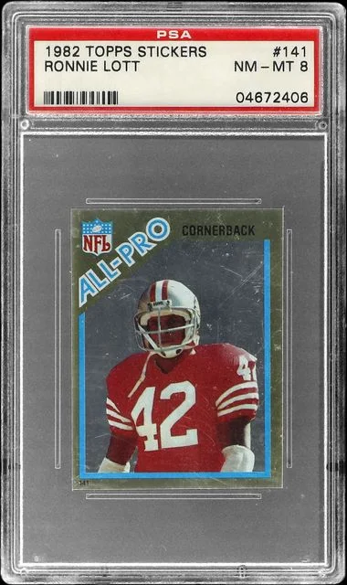 1982 Topps Ronnie Lott Stickers #141 card image