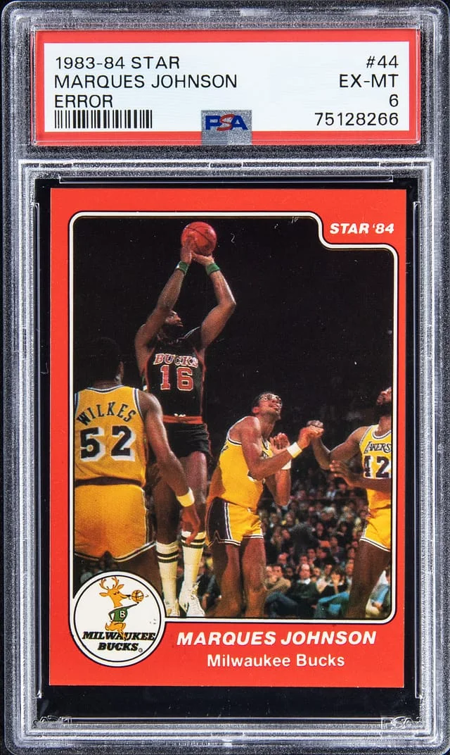 1983-84 Star Error Marques Johnson #44 card image