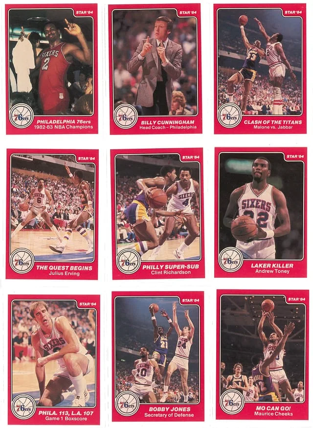 1983-84 Star Philadelphia Championship Basketball Complete Set (25) – Featuring Julius Erving, Moses Malone, Maurice Cheeks #76ers card image