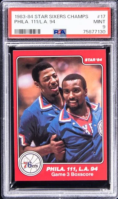 1983-84 Star Sixers Champions 17 Phila. 94 #111/L.A. card image