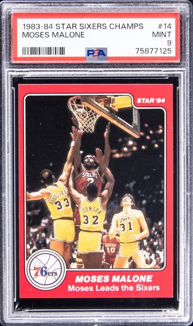 1983-84 Star Sixers Champions Moses Malone #14 card image