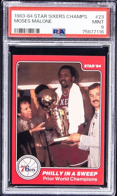 1983-84 Star Sixers Champions Moses Malone #23 card image