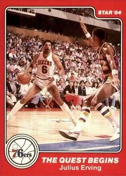 1983-84 Star Sixers Champs Julius Erving IA #4 card image