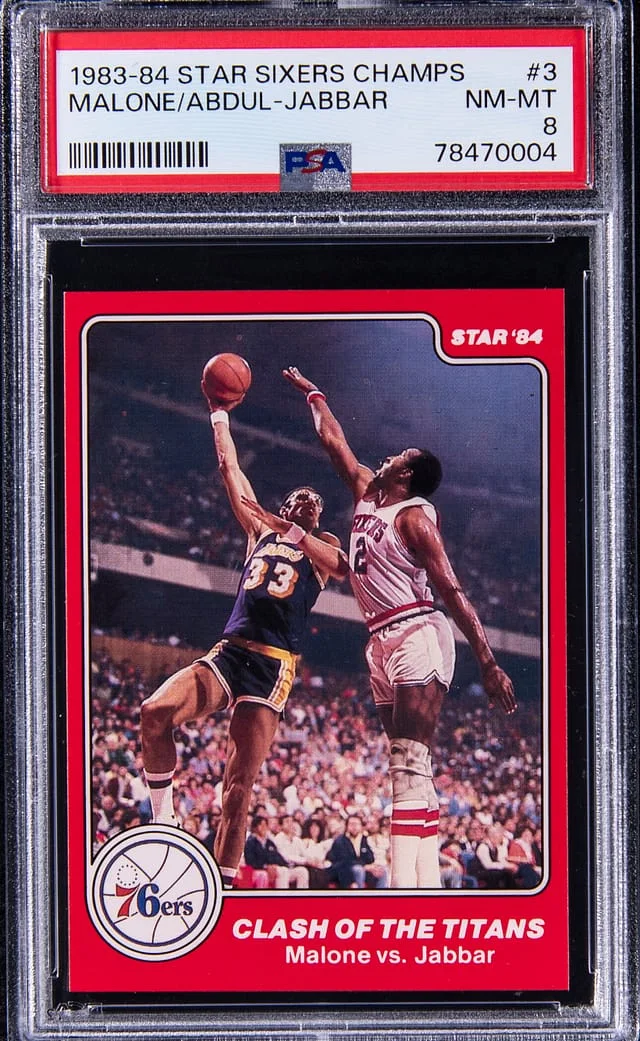 1983-84 Star Sixers Champs Kareem Abdul-Jabbar, Karl Malone #3 card image
