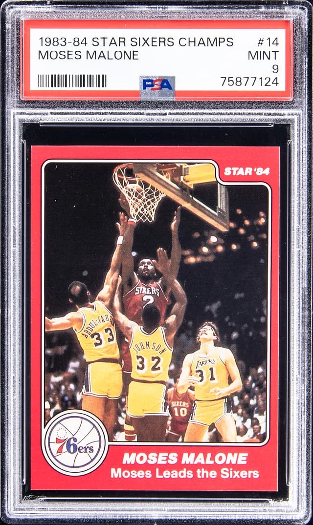 1983-84 Star Sixers Champs Moses Malone #14 card image