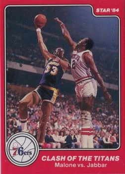 1983-84 Star Sixers Champs Moses Malone / Kareem Abdul-Jabbar #3 card image