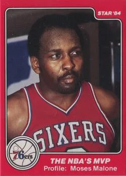 1983-84 Star Sixers Champs Moses Malone MVP #25 card image