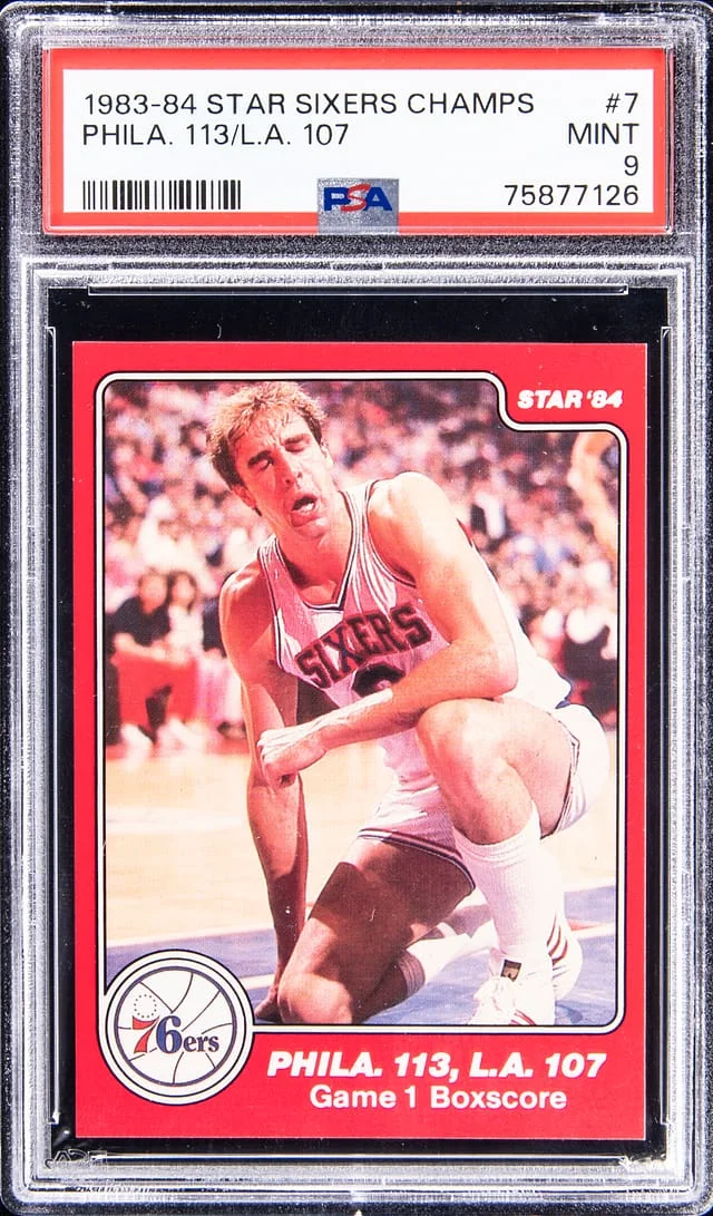 1983-84 Star Sixers Champs Phila. 113/ L.A. #7 #107 card image
