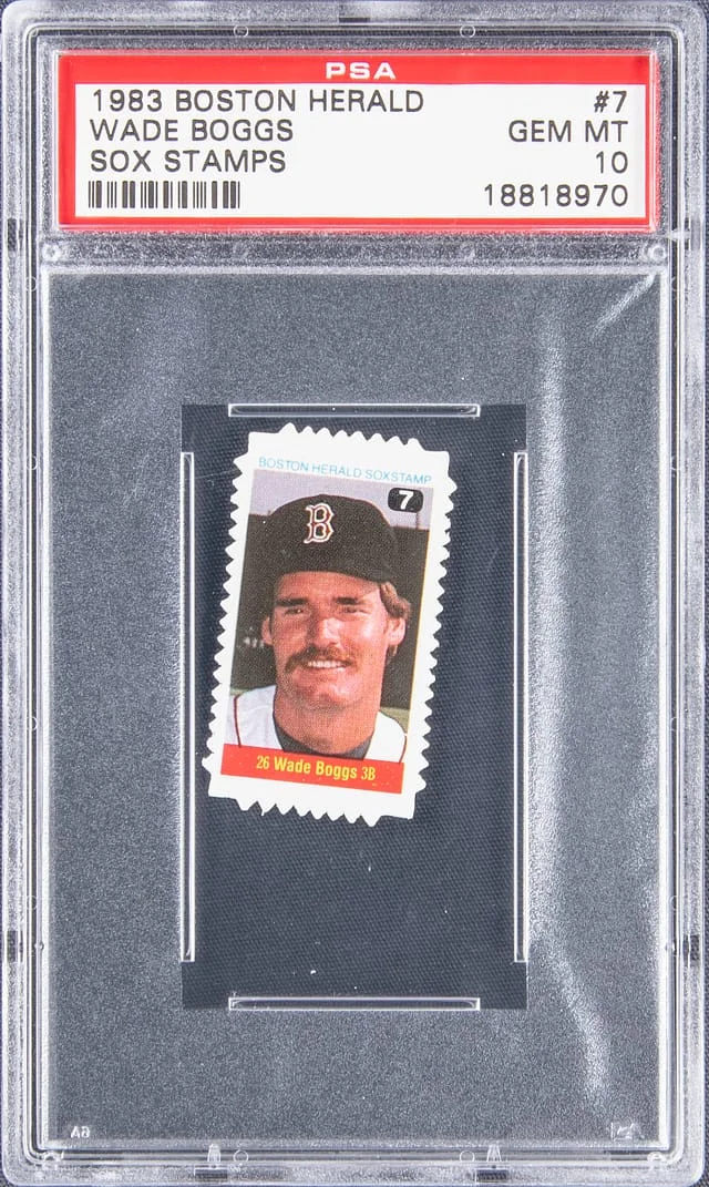 1983 Boston Herald Sox Stamps Wade Boggs #7 card image