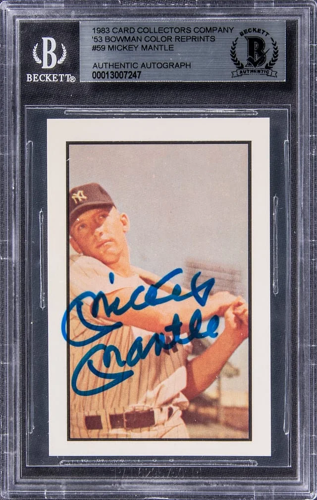 1983 Card Collectors Company 53 Bowman Color Reprint Mickey Mantle #59 card image