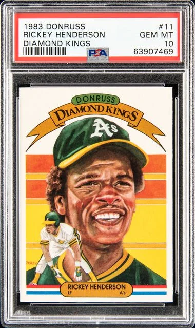 1983 Donruss Diamond Kings Rickey Henderson #11 card image