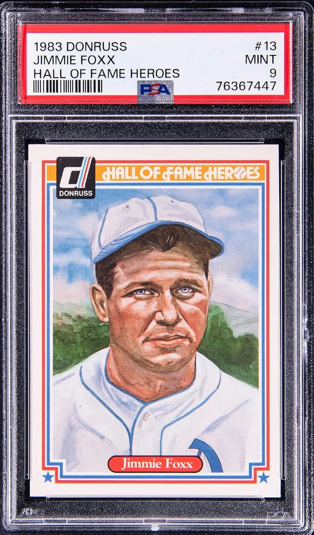 1983 Donruss Jimmie Foxx Hall Of Fame Heroes #13 card image
