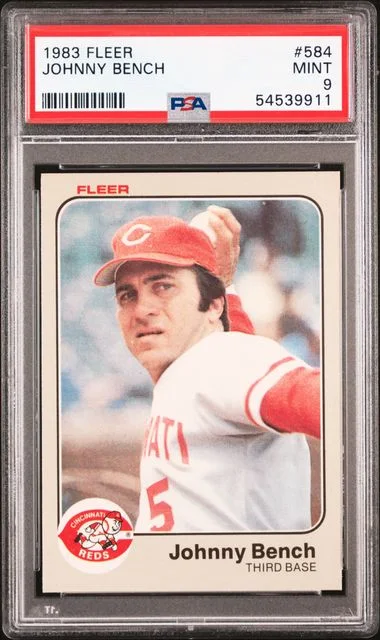 1983 Fleer Johnny Bench #584 card image