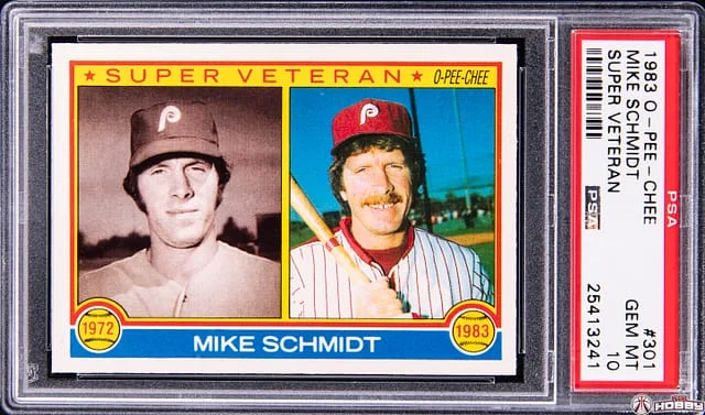 1983 O-Pee-Chee Mike Schmidt Super Veteran #301 card image