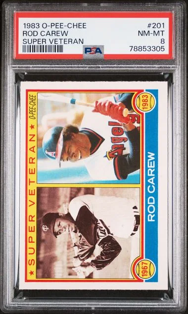 1983 O-Pee-Chee Rod Carew Super Veteran #201 card image