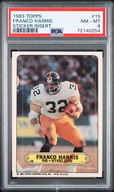 1983 Topps Franco Harris Sticker Insert #15 card image