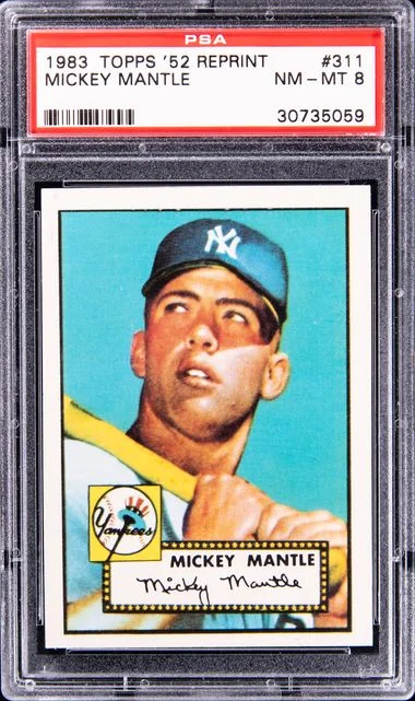 1983 Topps Mickey Mantle 52 Reprint #311 card image