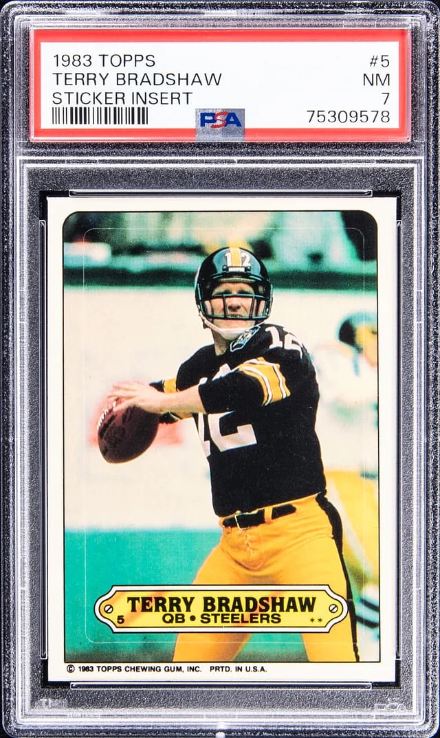 1983 Topps Terry Bradshaw Sticker Insert #5 card image