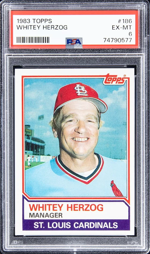 1983 Topps Whitey Herzog #186 card image