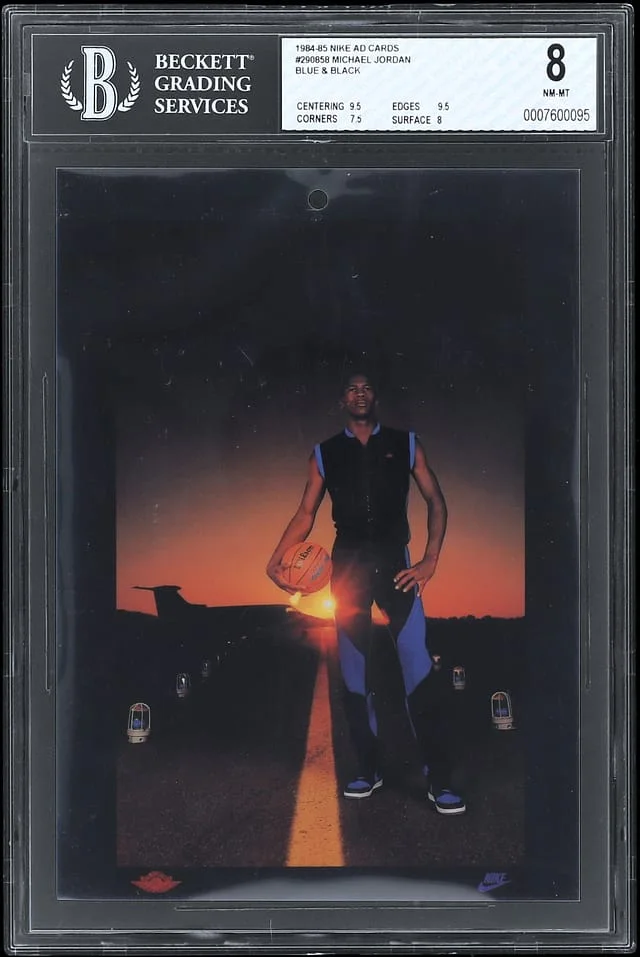 1984-85 Nike Ad Cards Blue & Black Michael Jordan #290858 card image