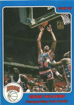 1984-85 Star Eddie Lee Wilkins UERUER: Last name misspelled "Wilkens" on card front #37 card image