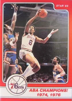1984-85 Star Julius Erving Julius Erving ABA Champions 1974 and 1976 #15 card image