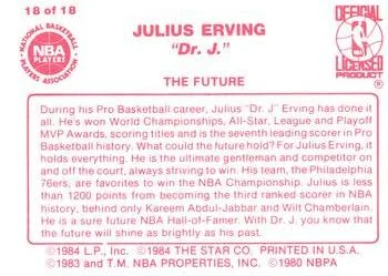 1984-85 Star Julius Erving Julius Erving The Future #18 card back image