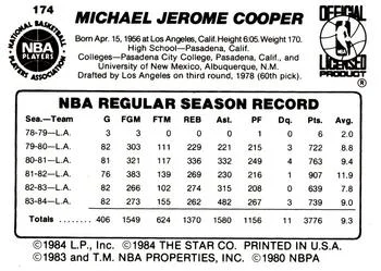 1984-85 Star Michael Cooper #174 card back image