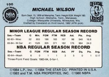 1984-85 Star Michael Wilson #100 card back image