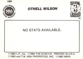 1984-85 Star Othell Wilson #160 card back image