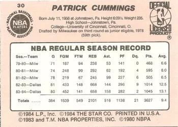 1984-85 Star Pat Cummings #30 card back image
