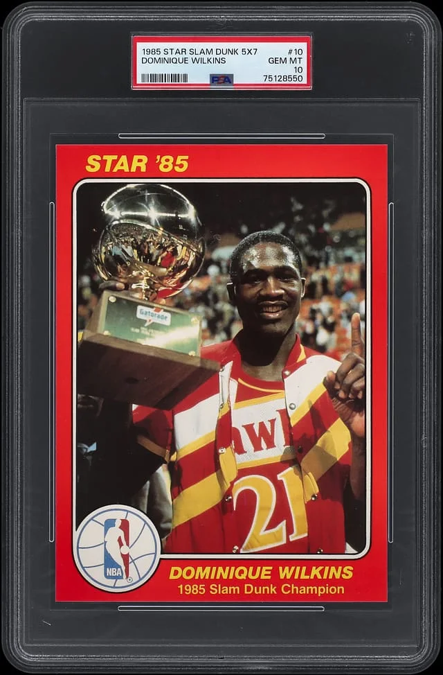 1984-85 Star Slam Dunk 5x7 Dominique Wilkins #10 card image