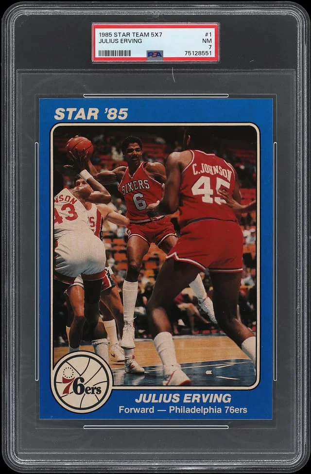 1984-85 Star Team 5x7 Julius Erving #1 card image