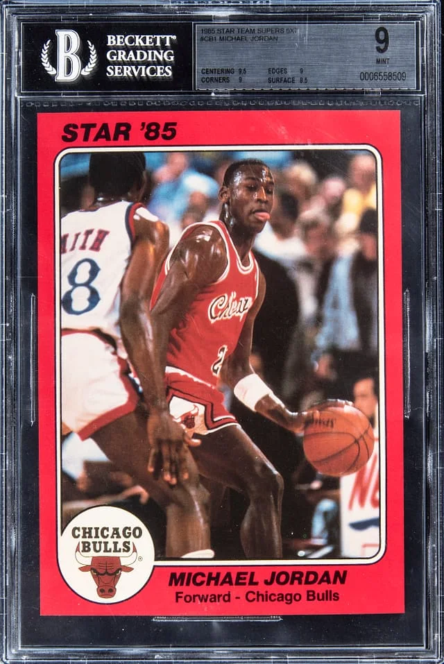 1984-85 Star Team Supers 5x7 Michael Jordan #1 card image