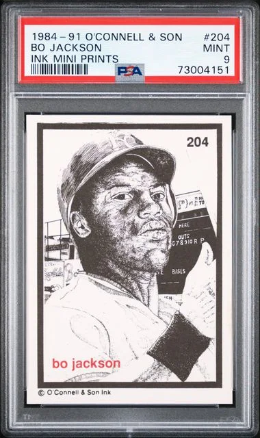 1984-91 O'Connell & Son Ink Mini Prints Bo Jackson #204 card image
