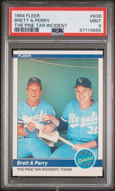 1984 Fleer Brett & Perry The Pine Tar Incident #638 card image