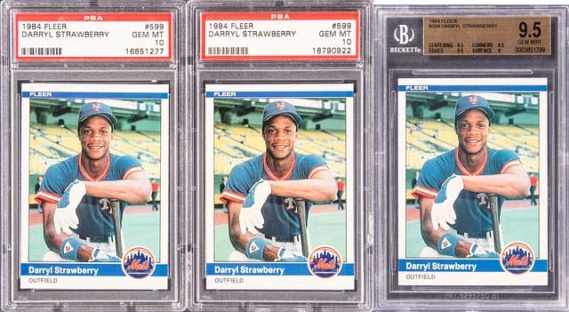 1984 Fleer Darryl Strawberry Cards Graded Collection (3) – Featuring Two #599 card image