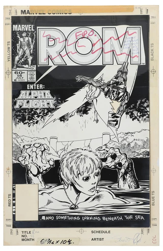 1984 Marvel) Mechanical Production Art x 17 #11 card image
