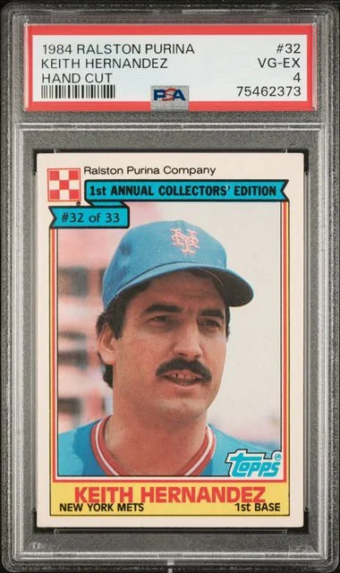 1984 Ralston Purina, Hand Cut Keith Hernandez #32 card image