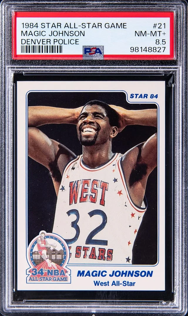 1984 Star All-Star Game Denver Police Magic Johnson #21 card image