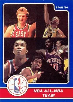 1984 Star Awards Banquet Larry Bird / Kareem Abdul-Jabbar / Isiah Thomas / Bernard King / Magic Johnson NBA All-NBA Team #24 card image