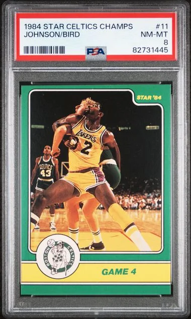 1984 Star Celtics Champions Larry Bird/Magic Johnson #11 card image