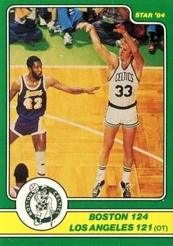 1984 Star Celtics Champs Boston 124 Los Angeles 121 (OT) IA #7 card image