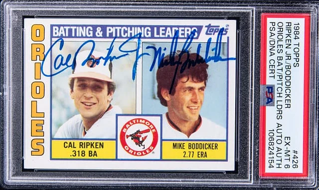 1984 Topps Cal Ripken Jr./Mike Boddicker Orioles Batting & Pitching Leaders #426 card image